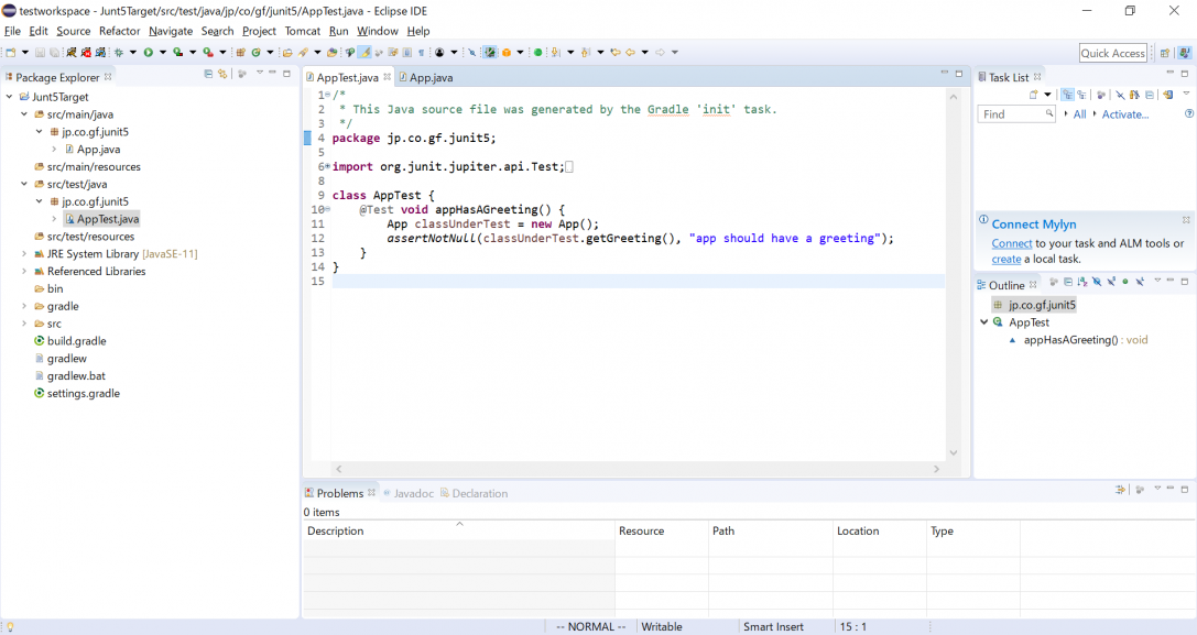 Eclipse環境でGradleビルドするJavaアプリケーションの自動テスト(JUnit5)の書き方(テスト自動化のためのフレームワーク②　JUnit)